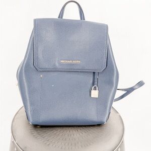 Michael Kors Blue Backpack Sleek Design Medium Size